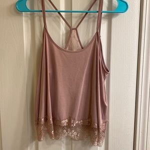 Lace tank top with racer back